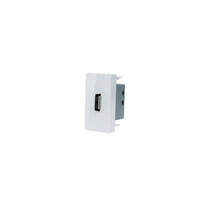 LIVOLO USB-A įkroviklis 5V 2.1A (užima pusė rėmelio) -Balta