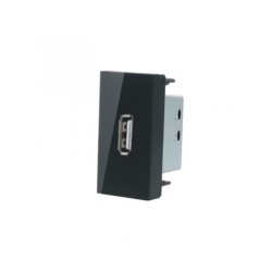 LIVOLO USB-A įkroviklis 5V 2.1A (užima pusė rėmelio) -Juoda