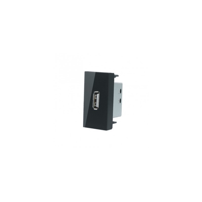 LIVOLO USB-A įkroviklis 5V 2.1A (užima pusė rėmelio) -Juoda
