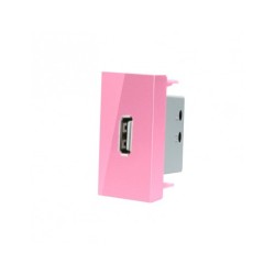 LIVOLO USB-A įkroviklis 5V 2.1A (užima pusė rėmelio) -Rožinė
