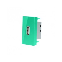 LIVOLO USB-A įkroviklis 5V 2.1A (užima pusė rėmelio) -Žalia