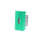 LIVOLO USB-A įkroviklis 5V 2.1A (užima pusė rėmelio) -Žalia