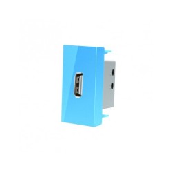 LIVOLO USB-A įkroviklis 5V 2.1A (užima pusė rėmelio) -Mėlyna