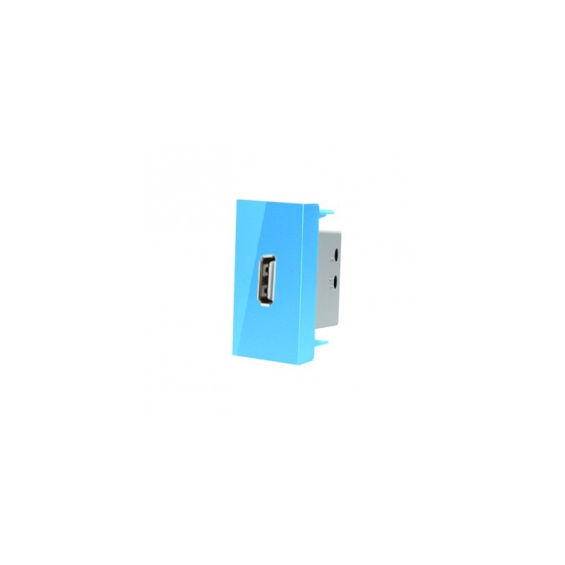 LIVOLO USB-A įkroviklis 5V 2.1A (užima pusė rėmelio) -Mėlyna