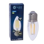 Lemputė Filamentinė LED 4W C37 E27 2700K