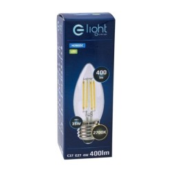 Lemputė Filamentinė LED 4W C37 E27 2700K