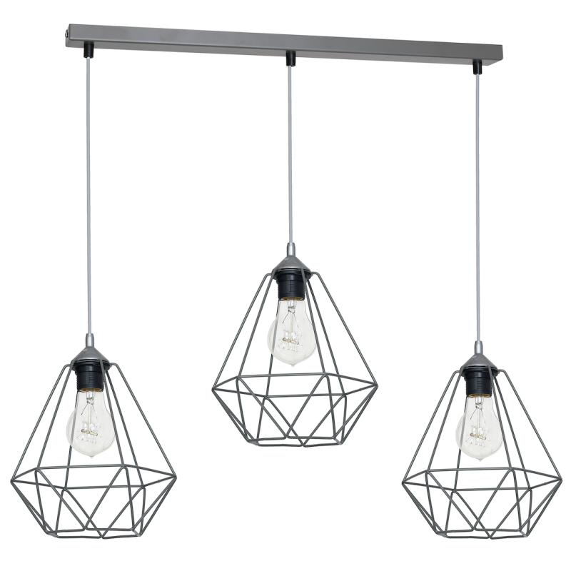 Pakabinamas šviestuvas BASKET GRAY 3xE27