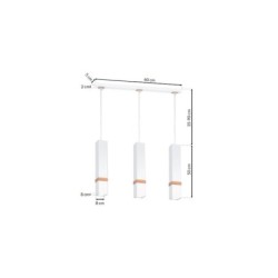 Pakabinamas šviestuvas VIDAR WHITE 3xGU10