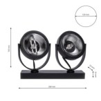 Lubinis šviestuvas LUGAR BLACK 2xAR111 GU10