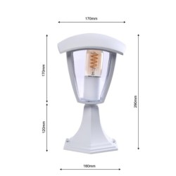 Pastatomas lauko šviestuvas FOX WHITE 1xE27 mažas