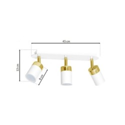 Lubinis šviestuvas JOKER WHITE/GOLD 3xGU10