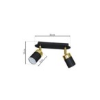 Lubinis šviestuvas JOKER BLACK/GOLD 2xGU10