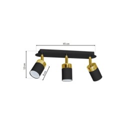 Lubinis šviestuvas JOKER BLACK/GOLD 3xGU10