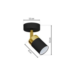 Sieninis šviestuvas JOKER BLACK/GOLD 1xGU10