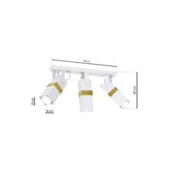 Lubinis šviestuvas VIDAR WHITE/GOLD 3xGU10