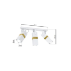 Lubinis šviestuvas VIDAR WHITE/GOLD 3xGU10