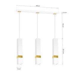 Pakabinamas šviestuvas VIDAR WHITE/GOLD 3xGU10