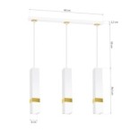 Pakabinamas šviestuvas VIDAR WHITE/GOLD 3xGU10