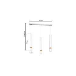 Pakabinamas šviestuvas JOKER WHITE/WOOD 3xGU10