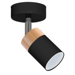 Sieninis šviestuvas JOKER BLACK/WOOD 1xGU10