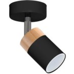 Sieninis šviestuvas JOKER BLACK/WOOD 1xGU10