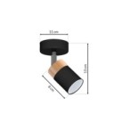 Sieninis šviestuvas JOKER BLACK/WOOD 1xGU10