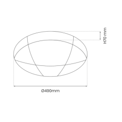Lubinis šviestuvas BOB 40W LED Ø490 mm + Pultelis