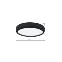 Lubinis šviestuvas GEA BLACK 36W LED Ø390 mm + Pultelis