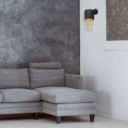 Sieninis šviestuvas ALMERIA BLACK/GOLD 1xE27