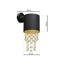 Sieninis šviestuvas ALMERIA BLACK/GOLD 1xE27