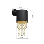 Sieninis šviestuvas ALMERIA BLACK/GOLD 1xE27
