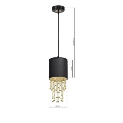 Pakabinamas šviestuvas ALMERIA BLACK/GOLD 1xE27