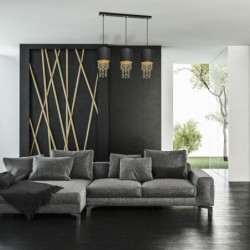 Pakabinamas šviestuvas ALMERIA BLACK/GOLD 3xE27