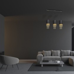 Pakabinamas šviestuvas ALMERIA BLACK/GOLD 3xE27