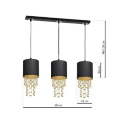 Pakabinamas šviestuvas ALMERIA BLACK/GOLD 3xE27