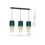 Pakabinamas šviestuvas ALMERIA GREEN/GOLD 3xE27