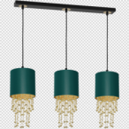 Pakabinamas šviestuvas ALMERIA GREEN/GOLD 3xE27