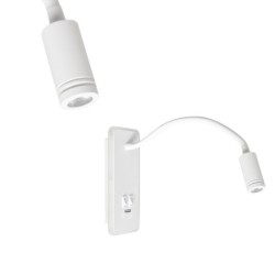 Sieninis šviestuvas BASE 8W+2W WHITE