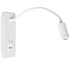 Sieninis šviestuvas BASE 8W+2W WHITE