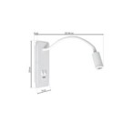 Sieninis šviestuvas BASE 8W+2W WHITE