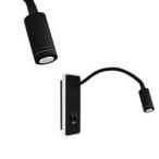 Sieninis šviestuvas BASE 8W+2W BLACK