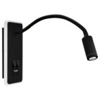 Sieninis šviestuvas BASE 8W+2W BLACK