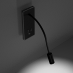 Sieninis šviestuvas BASE 8W+2W BLACK