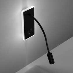 Sieninis šviestuvas BASE 8W+2W BLACK