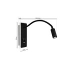 Sieninis šviestuvas BASE 8W+2W BLACK