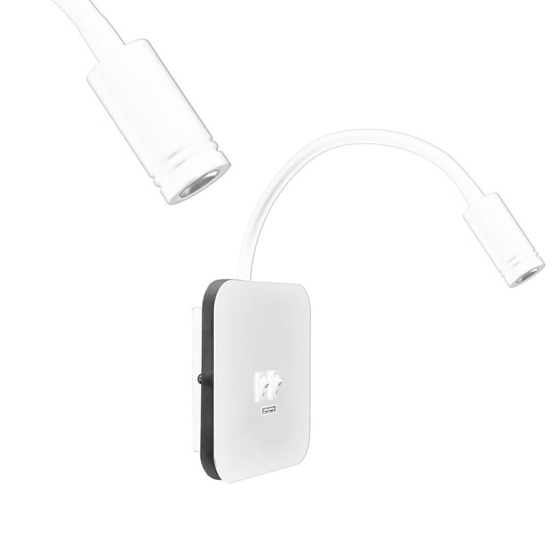 Sieninis šviestuvas BASE 8W+2W WHITE