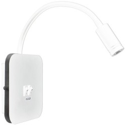 Sieninis šviestuvas BASE 8W+2W WHITE