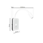 Sieninis šviestuvas BASE 8W+2W WHITE
