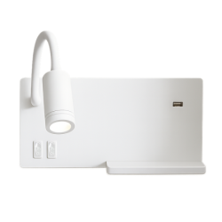Sieninis šviestuvas SHELF WHITE LED 4W+5W+2W