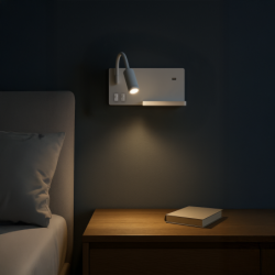 Sieninis šviestuvas SHELF WHITE LED 4W+5W+2W